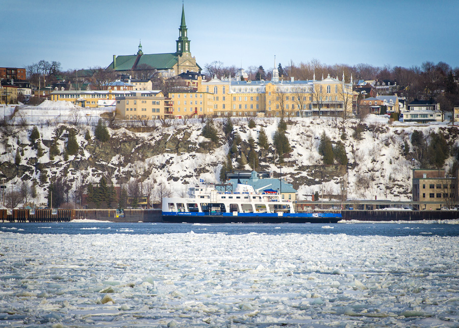 View on Lévis in winter